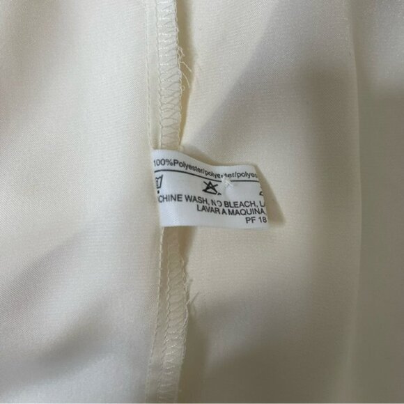 Yarell Vintage Cream Satin Button Up Shirt US 8 - Picture 7 of 8